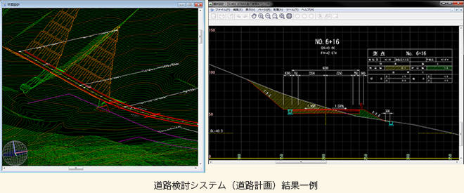 道路検討システム（道路計画）結果一例